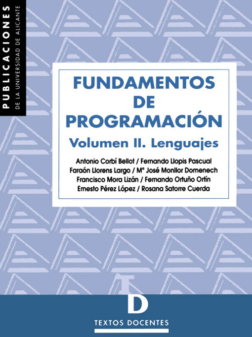 Title details for Fundamentos de programación, Volumen 2 by F. Llopis Pascual - Available